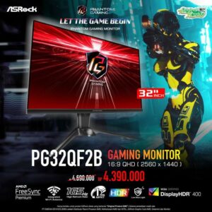JualASROCK PHANTOM GAMING PG32QF2B – QHD 165Hz GAMING MONITOR