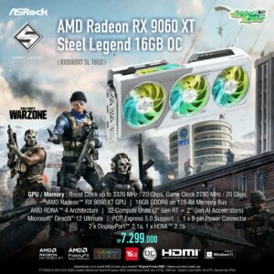 JualASROCK AMD Radeon RX 9060 XT Steel Legend OC 16GB GDDR6