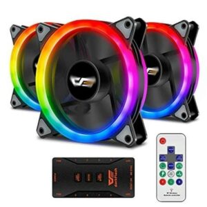 JualAIGO DR12 PRO 3in1 Double Ring Fan RGB – 3 Pack With Controller