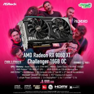 JualASROCK AMD Radeon RX 9060 XT CHALLENGER OC 16GB GDDR6