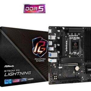 JualASROCK B760M PG LIGHTNING DDR5  (Intel LGA 1700, Gen12, Gen13)