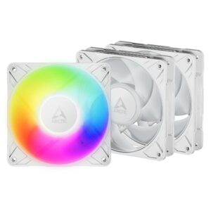 JualARCTIC P12 Pro A-RGB 3 Pack – 120mm A-RGB PWM Fan With Cable Splitter – White