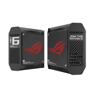 JualASUS ROG Rapture GT6 Gaming Network Router 2 Pack BLACK Wi-Fi 6 802.11ax AiMesh 2.4GHz 5GHz-1 5GHz-2 256MB Flash 512MB DDR4 RAM Garansi Resmi ASUS Indonesia 3 Tahun – Device