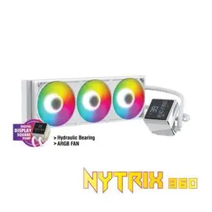 JualCUBE GAMING NYTRIX 360 ARGB AIO Liquid Cooler – WHITE