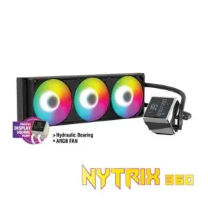 JualCUBE GAMING NYTRIX 360 ARGB AIO Liquid Cooler – BLACK
