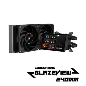 JualCUBE GAMING BLAZEVIEW 240 ARGB AIO Liquid Cooler – BLACK